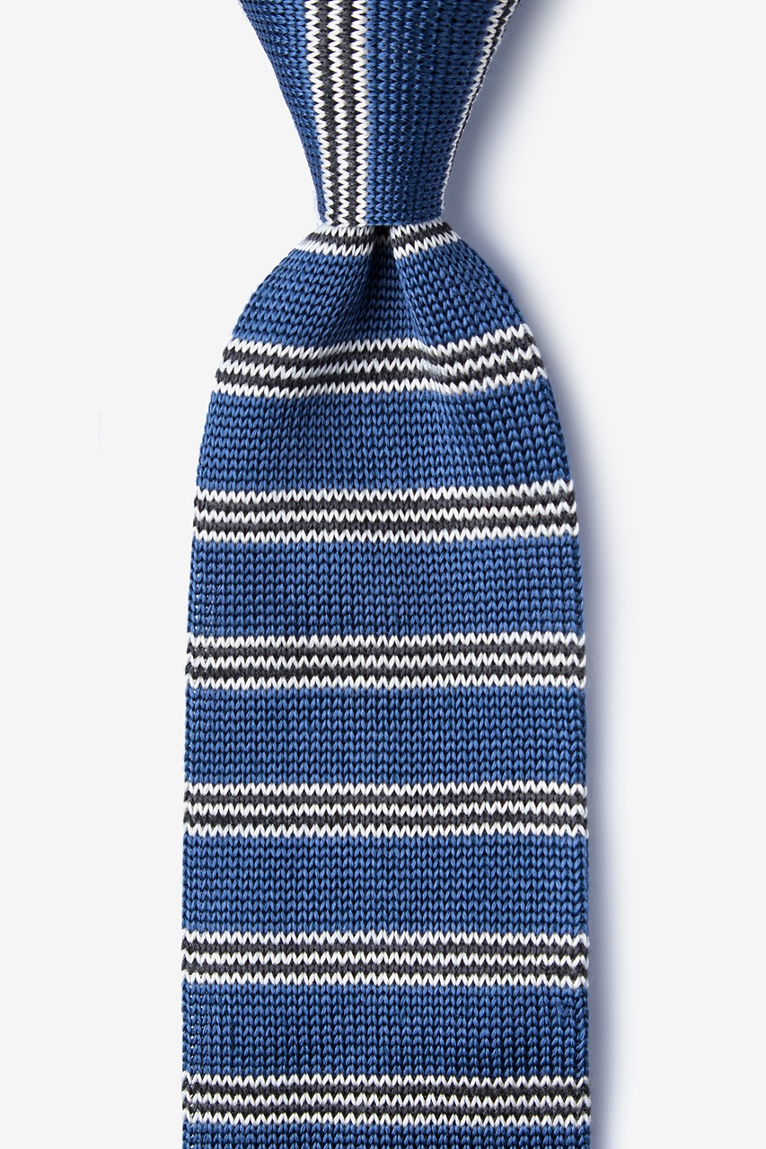 Slate Silk French Stripe Knit Tie