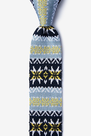 Winter Slate Knit Skinny Tie