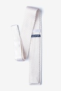 Textured Solid Snow Knit Skinny Tie Photo (1)