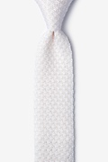Textured Solid Snow Knit Skinny Tie Photo (0)