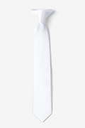 Stark White Clip-on Tie For Boys Photo (0)