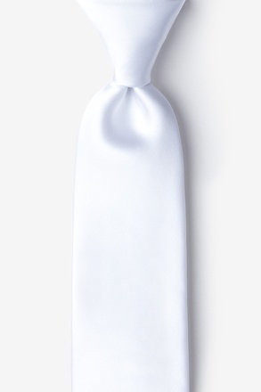 Stark White Extra Long Tie