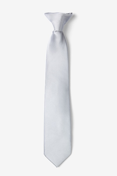 Sterling Silver Microfiber Sterling Silver Clip-on Tie For Boys
