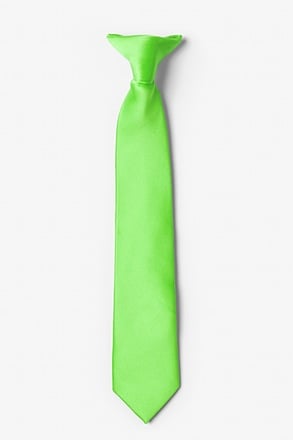 _Summer Green Clip-on Tie For Boys_