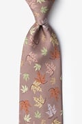 Leaves of Fall Tan/taupe Tie Photo (0)