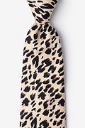 Leopard Animal Print Tan/taupe Extra Long Tie Photo (0)