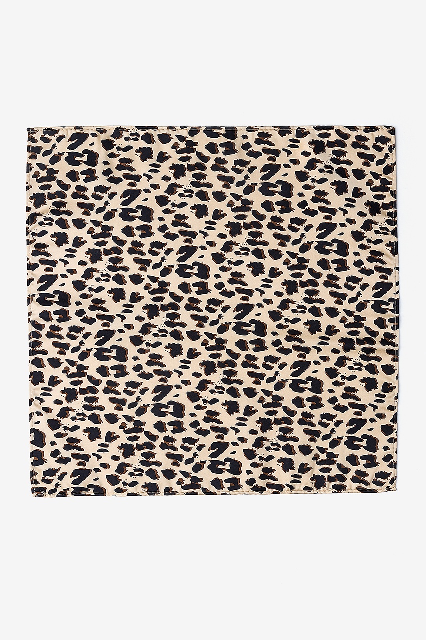 Tan/taupe Microfiber Leopard Animal Print Pocket Square | Ties.com