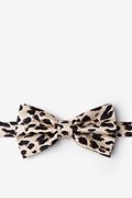 Leopard Animal Print Tan/taupe Pre-Tied Bow Tie Photo (0)