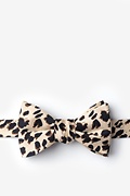 Leopard Animal Print Tan/taupe Self-Tie Bow Tie Photo (0)