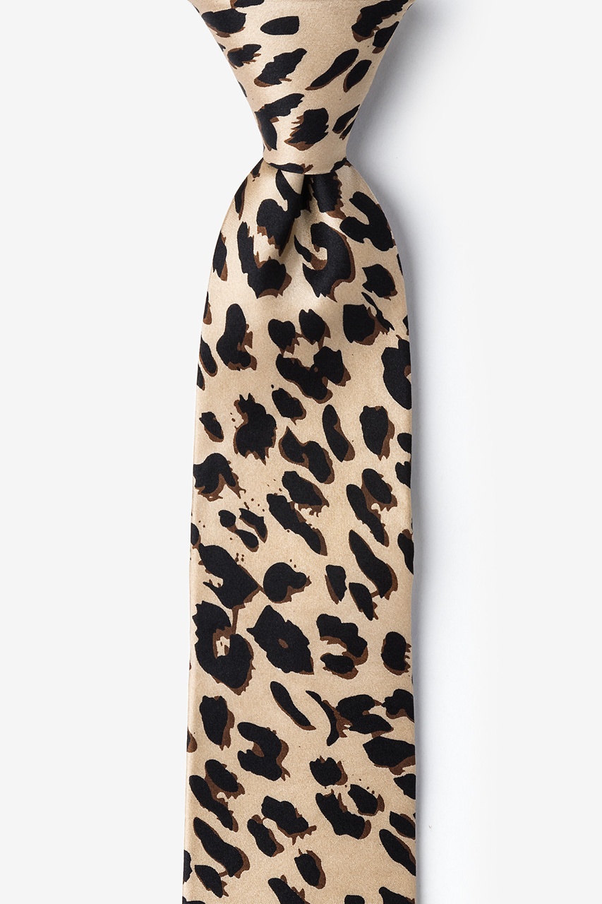 rødme sennep Smidighed Tan/taupe Microfiber Leopard Print Tie For Boys | Ties.com