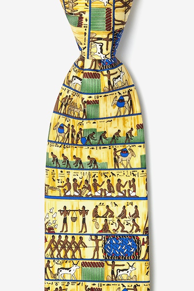 Tan/taupe Silk Ancient Egyptian 7 Day Week Tie