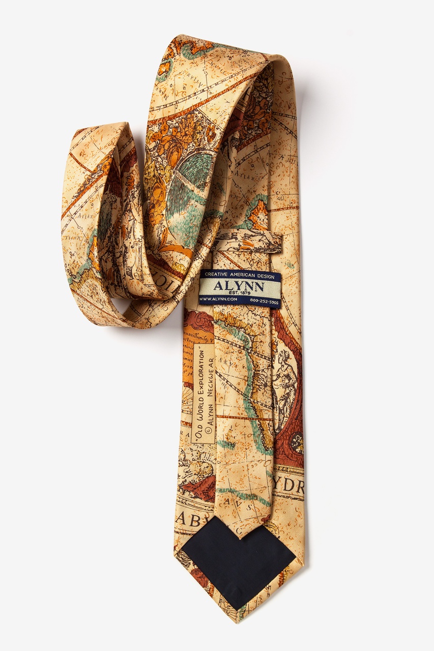 Old World Exploration Tan/taupe Tie Photo (2)