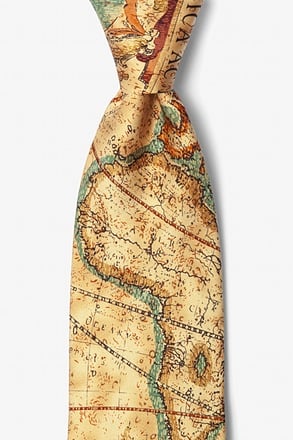 _Old World Exploration Tan/taupe Tie_