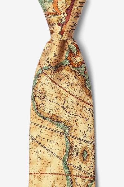 Tan/taupe Silk Old World Exploration Tie