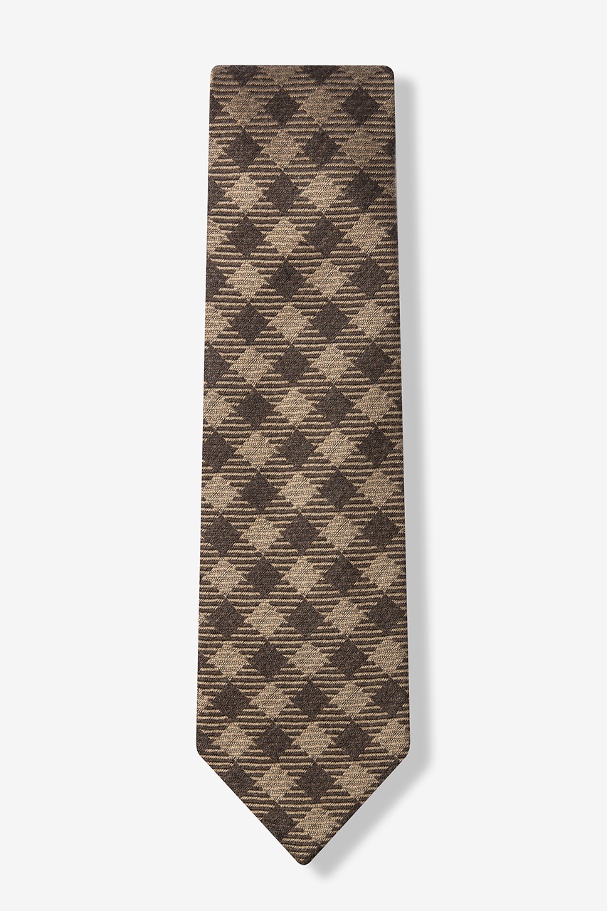 Tan Brussels Plaid Tan/taupe Tie Photo (1)