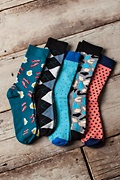Bacon & Eggs Teal Medium-Large Sock Photo (1)