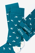 Flying Bird Teal Sock Photo (2)