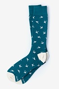 Flying Bird Teal Sock Photo (0)