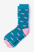 Alligator Teal Women's Sock Photo (0)