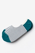 Villa Park Stripe Teal No-Show Sock Photo (0)