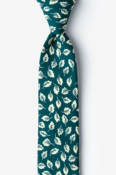 Teal Cotton Florence Skinny Tie
