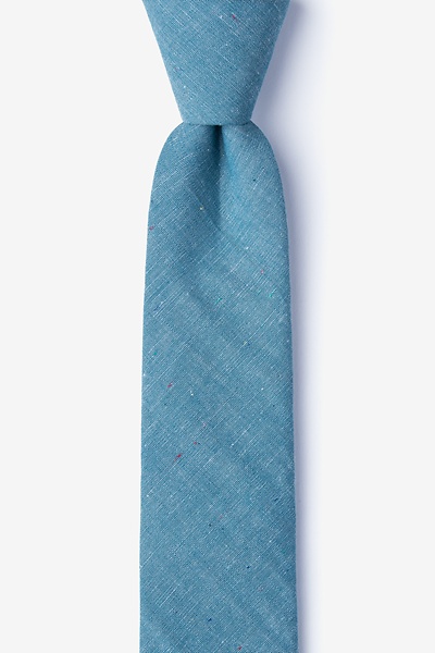 Teal Cotton Teague Skinny Tie