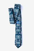 Less Ugly Christmas Sweater Teal Skinny Tie Photo (1)