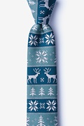 Less Ugly Christmas Sweater Teal Skinny Tie Photo (0)