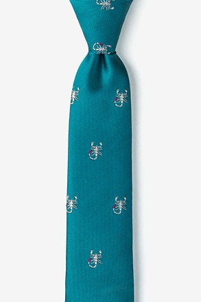 Scorpions Teal Skinny Tie