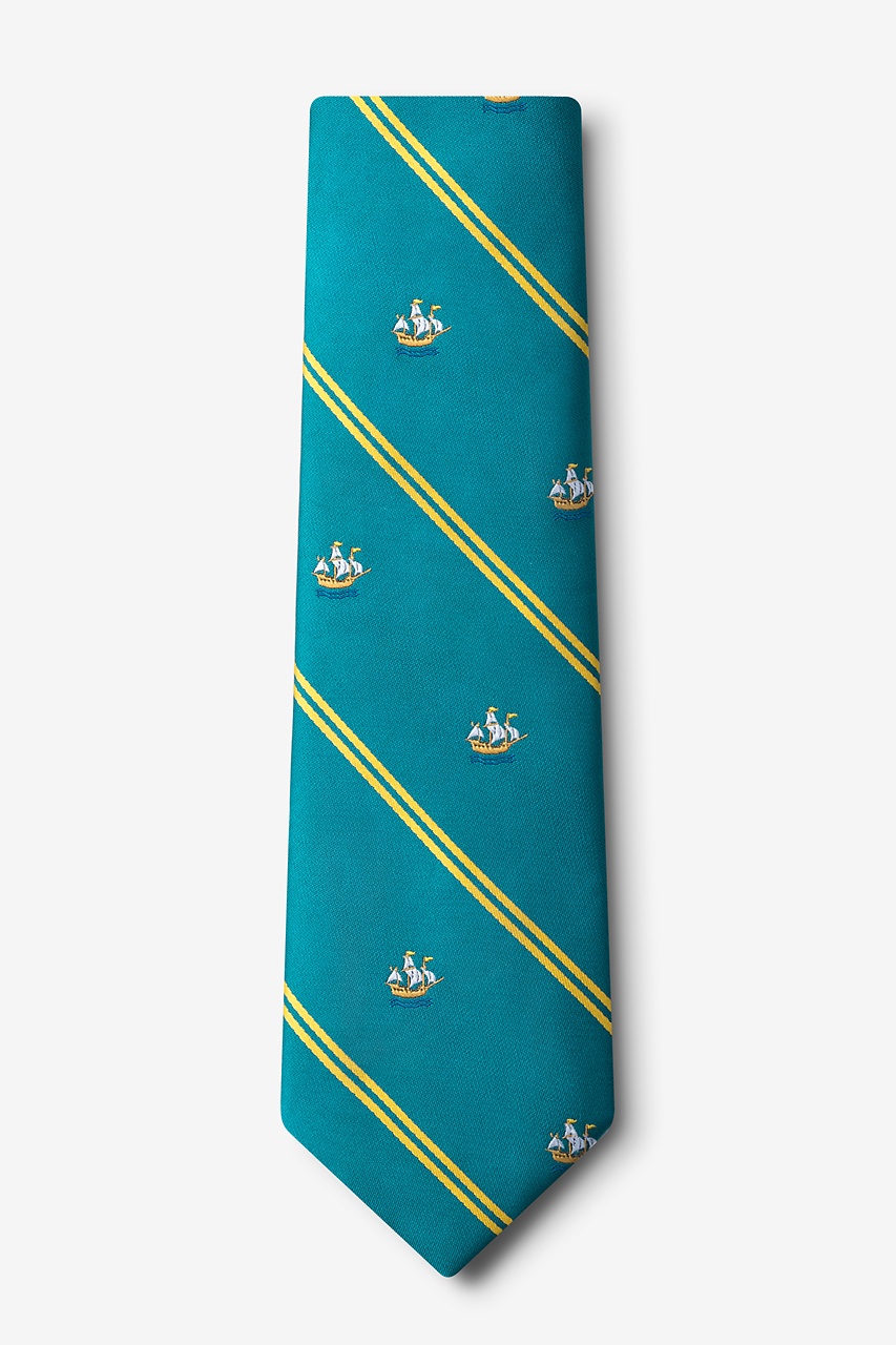 Ship Stripe Teal Extra Long Tie Photo (1)