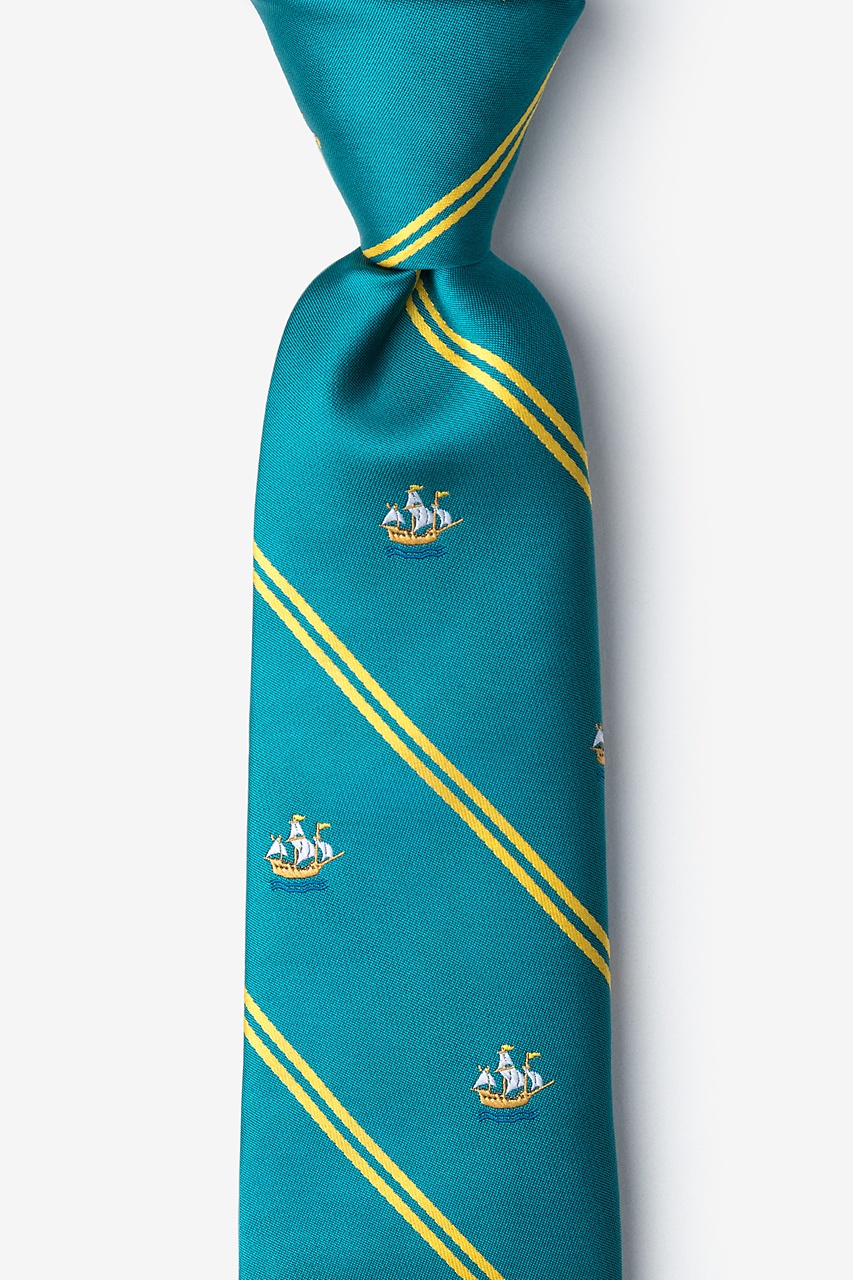 Ship Stripe Teal Extra Long Tie Photo (0)