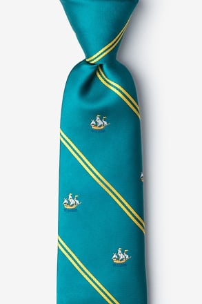 Ship Stripe Teal Extra Long Tie