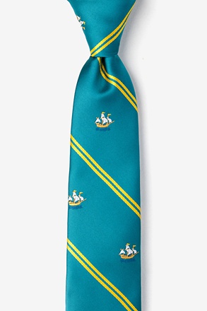 Ship Stripe Teal Skinny Tie