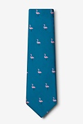 Yard Birds Teal Extra Long Tie Photo (1)