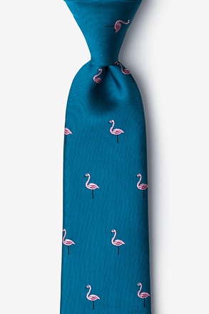 _Yard Birds Teal Extra Long Tie_