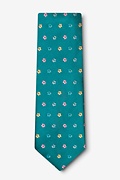Blossoms Teal Extra Long Tie Photo (1)