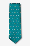 Blossoms Teal Extra Long Tie Photo (1)