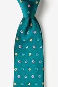 Blossoms Teal Extra Long Tie Photo (0)
