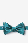 Blossoms Teal Self-Tie Bow Tie Photo (0)