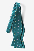 Blossoms Teal Self-Tie Bow Tie Photo (1)