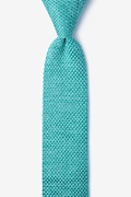 Classic Solid Teal Knit Skinny Tie Photo (0)