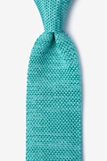 Classic Solid Teal Knit Tie Photo (0)
