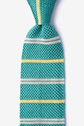 Roman Stripe Teal Knit Tie Photo (0)