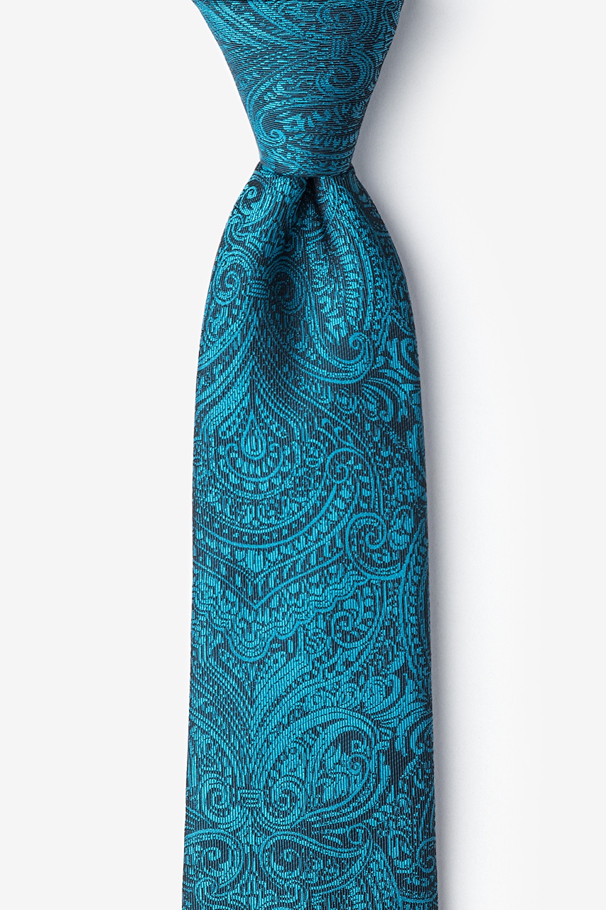 extra long teal tie