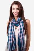 Teal Picnic Check Scarf Photo (1)