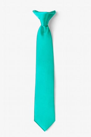 _Tropical Turquoise Clip-on Tie For Boys_