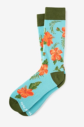 Aloha Beaches Turquoise Medium-Large Sock