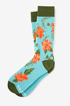 _Aloha Beaches Turquoise Sock_