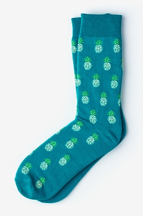 Pineapples Turquoise Sock