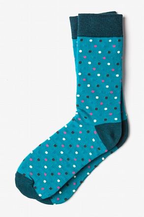 Santa Ana Polka Dot Turquoise Sock